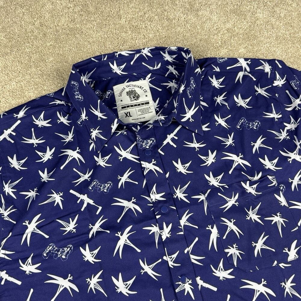 NWOT Savage Tacticians Print 2nd Amendment NVG Summer Night Raider Shirt Mens XL